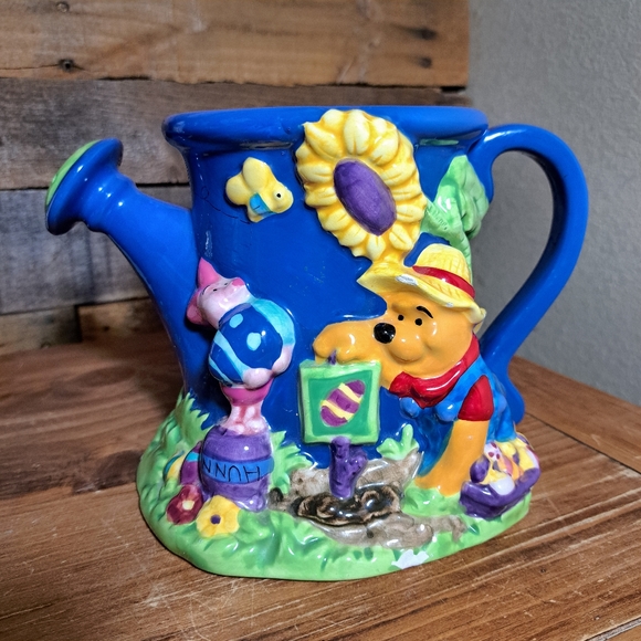 Disney Winnie the Pooh and Friends Eeyore,‎ Piglet Ceramic Watering Can Easter - Picture 1 of 10